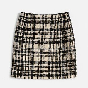 Eddie Bauer Plaid Black and Cream Wool Skirt Preppy Light Academia School Girl